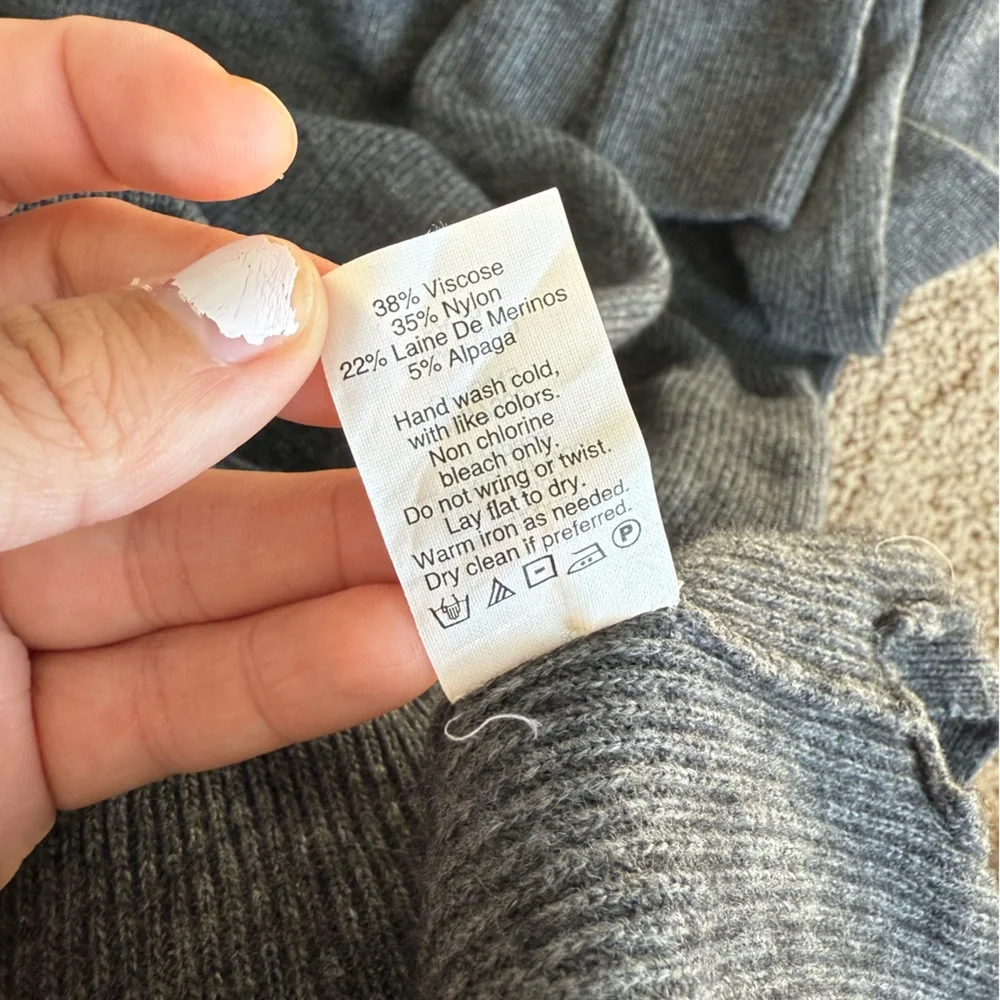 Madewell Side-Slit Sweater-Dress dark grey size small‎ - Picture 5 of 5